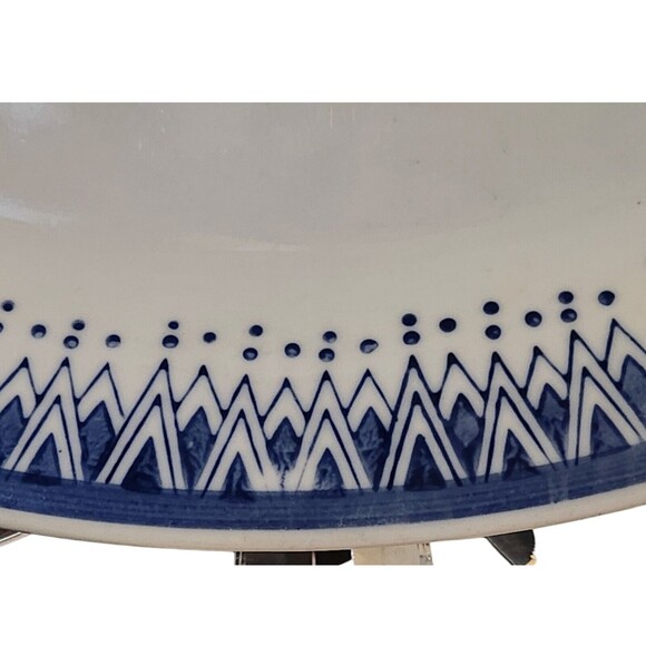 Serving Plate Chinese Vintage Koi Fish Oval Porcelain  Blue White 14x10 Dr Lori - Picture 5 of 6